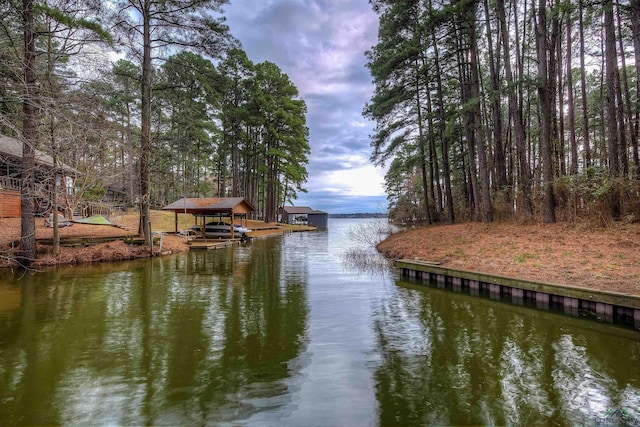 view of water feature featuring a boat dock