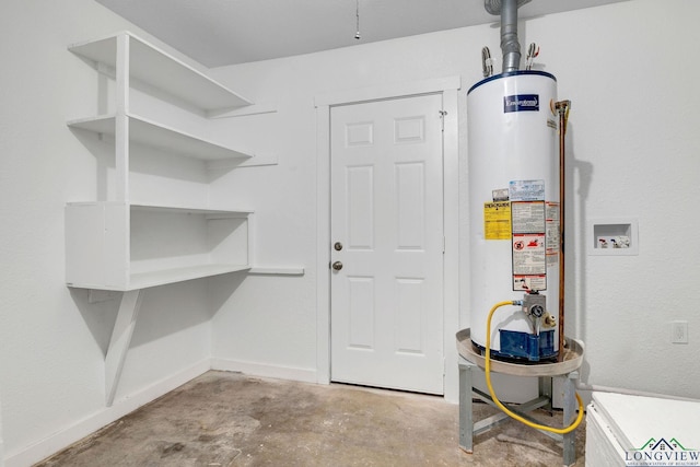 utility room with water heater