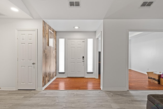 foyer entrance featuring light hardwood / wood-style flooring