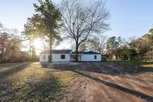 view of single story home