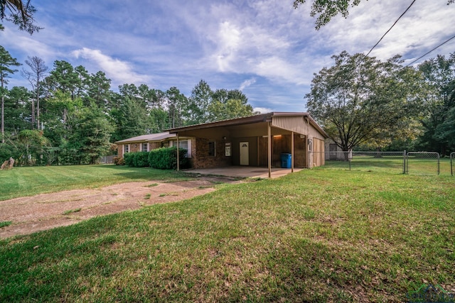 exterior space featuring a carport