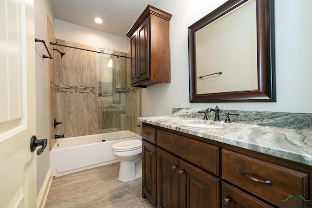 full bathroom with vanity, toilet, and shower / bath combination