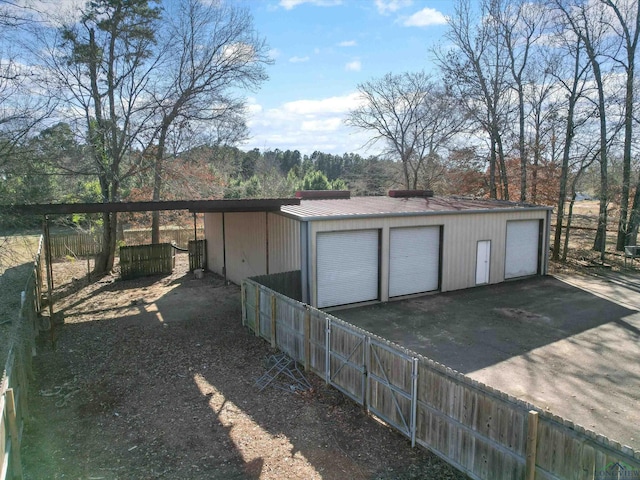 view of garage