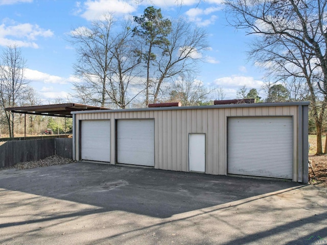 garage with a carport