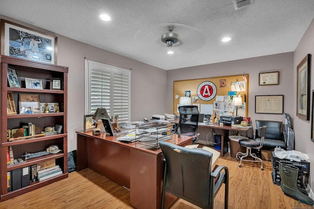 1303 Le Duke Blvd, Longview, TX 75601 - office space featuring wood finished floors, a textured ceiling, ceiling fan, and recessed lighting