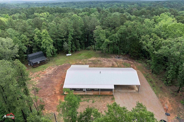 drone / aerial view with a forest view