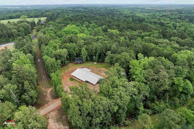 drone / aerial view with a forest view