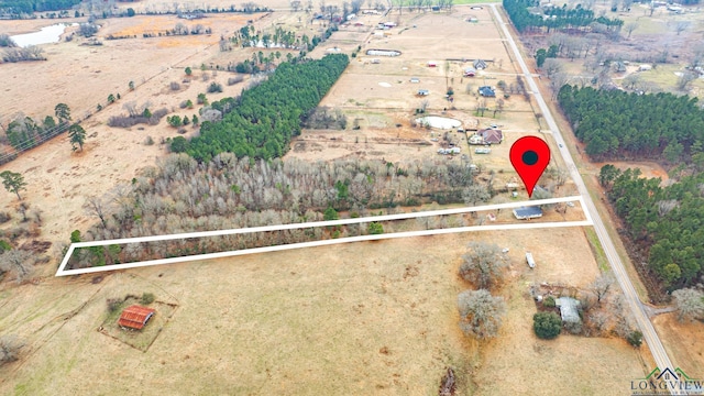 aerial view with a rural view