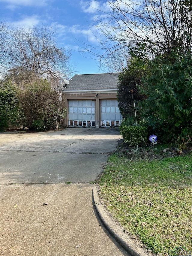 view of garage