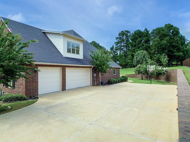 view of home's exterior with a garage