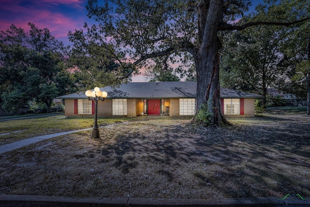 view of single story home