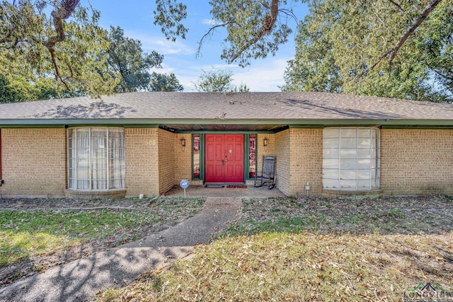 view of single story home