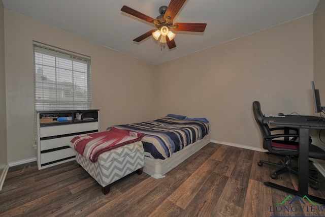 846 Edgewood Cir, Lindale, TX 75771 - bedroom with wood finished floors, baseboards, and ceiling fan