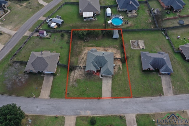 846 Edgewood Cir, Lindale, TX 75771 - aerial view of property's location with property boundaries highlighted