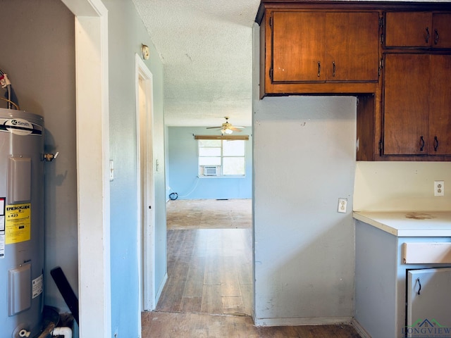 interior space with cooling unit and water heater