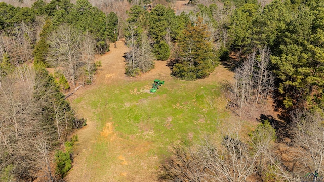 aerial view with a wooded view