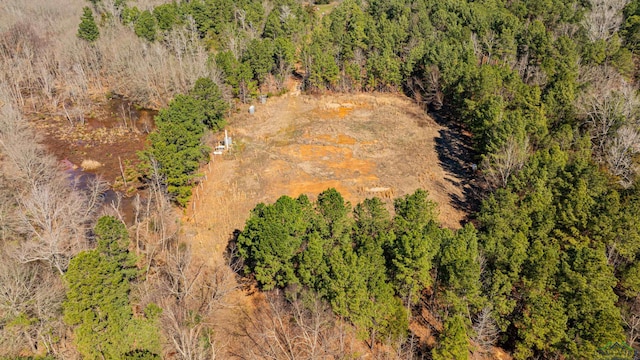 aerial view featuring a forest view