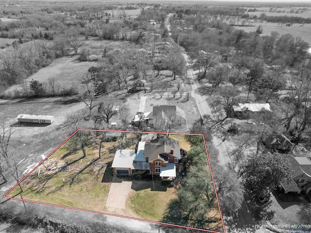 drone / aerial view featuring a rural view