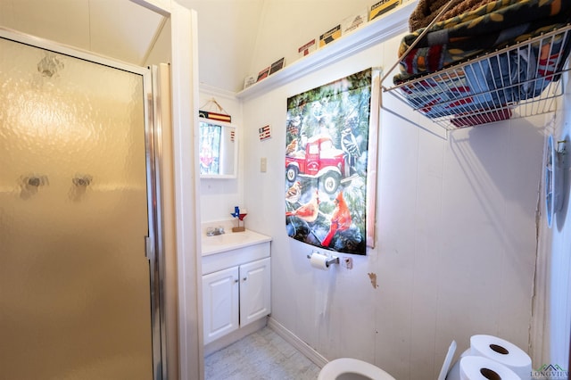8880 Fm 729, Avinger, TX 75630 - bathroom with a shower stall, toilet, and vanity