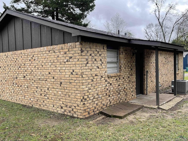 view of property exterior featuring central air condition unit