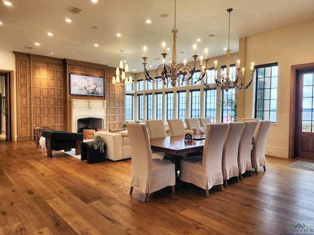 dining space with light wood-type flooring