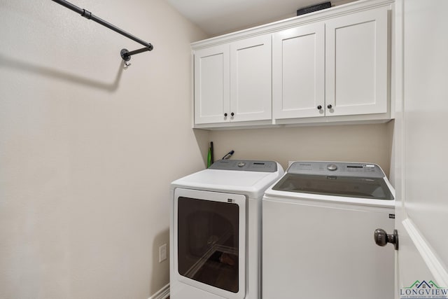 144 Brenlind Ln, Mineola, TX 75773 - laundry area with separate washer and dryer and cabinet space