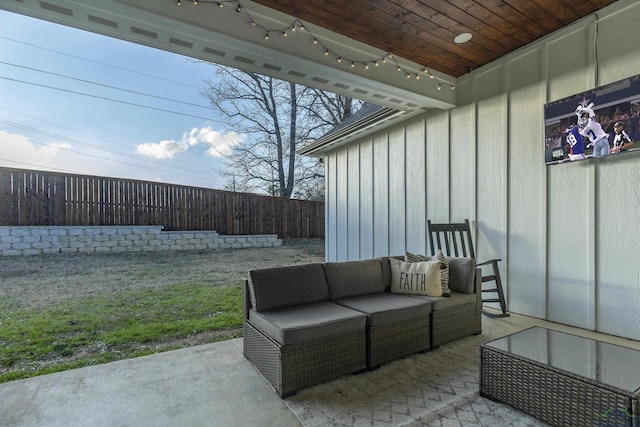 view of patio / terrace with an outdoor living space