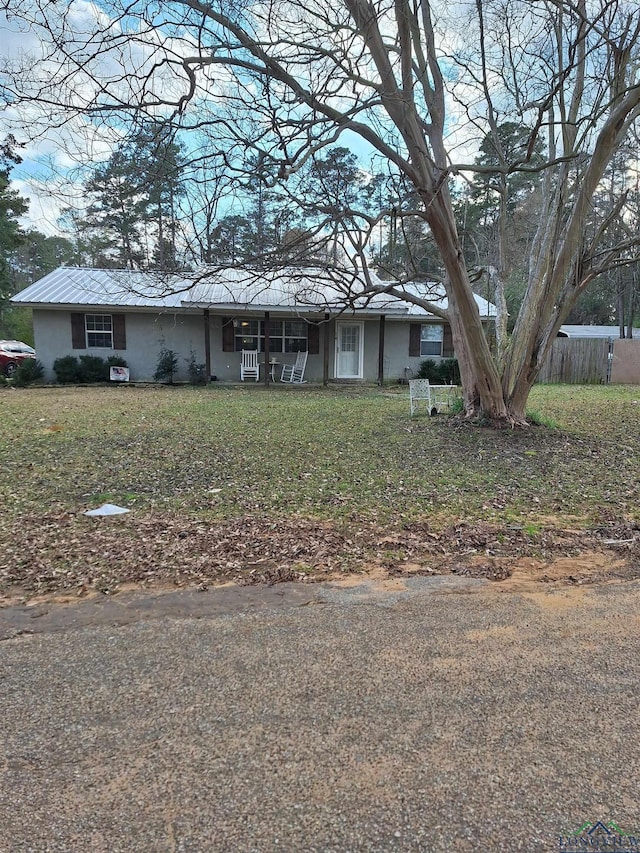 view of single story home