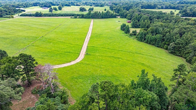 aerial view with a rural view