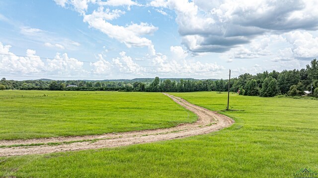 surrounding community featuring a yard and a rural view