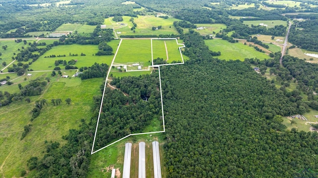 aerial view featuring a rural view