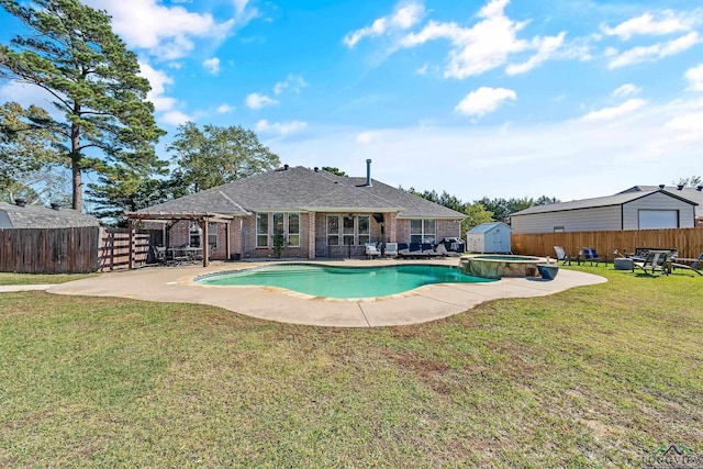 15579 County Road 1104, Flint, TX 75762 - view of swimming pool with a patio, a pool with connected hot tub, and a pergola