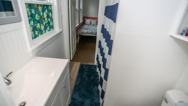 full bath with toilet and vanity