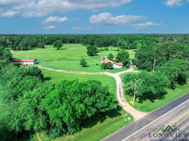 bird's eye view with a rural view