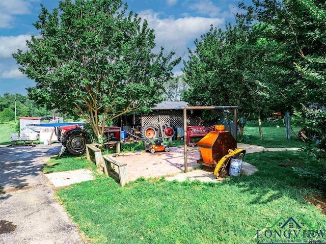 view of playground with a lawn