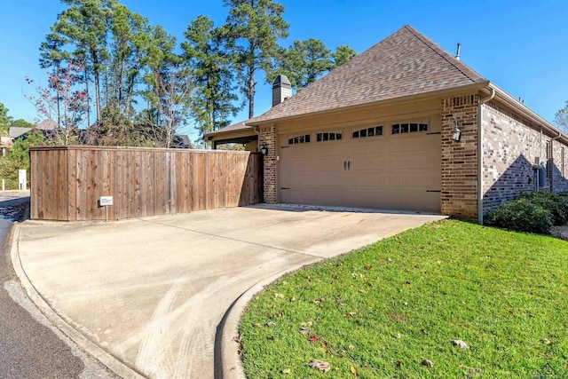 view of home's exterior with a yard