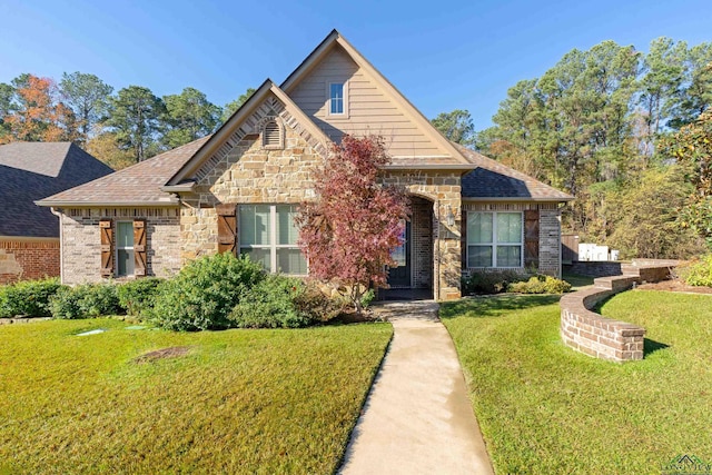 view of front of property featuring a front yard