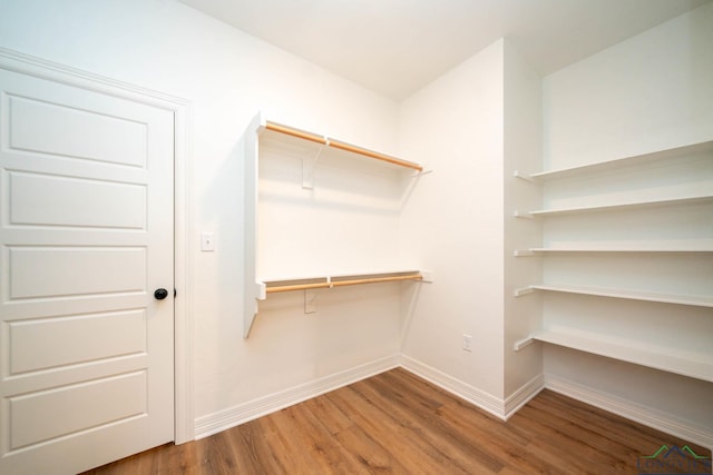 walk in closet featuring hardwood / wood-style floors