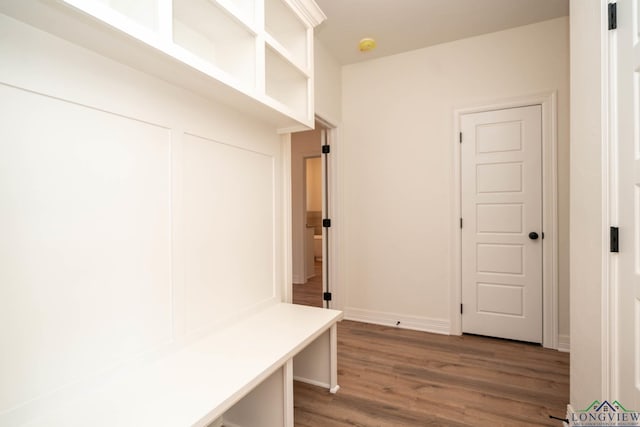 mudroom featuring hardwood / wood-style floors