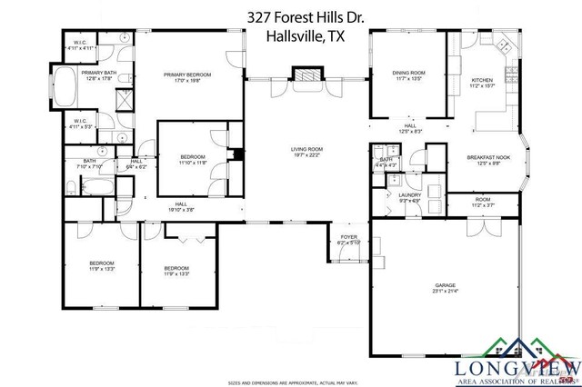 327 Forest Hls, Hallsville, TX 75650 - view of property floor plan