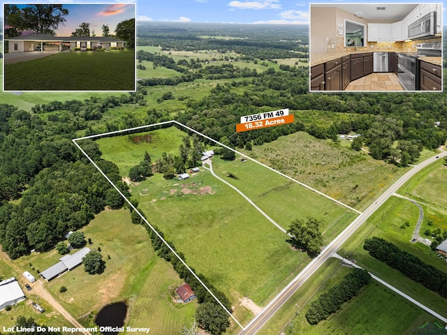 7356 Fm 49, Gilmer, TX 75644 - aerial overview of property's location featuring property parcel outlined