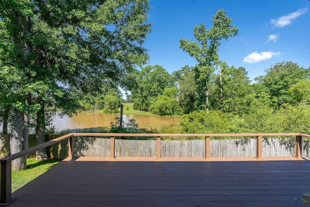 107 Lakeway Ln, Longview, TX 75604 - wooden terrace with a water view