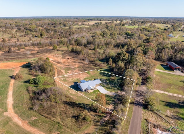 bird's eye view with a rural view