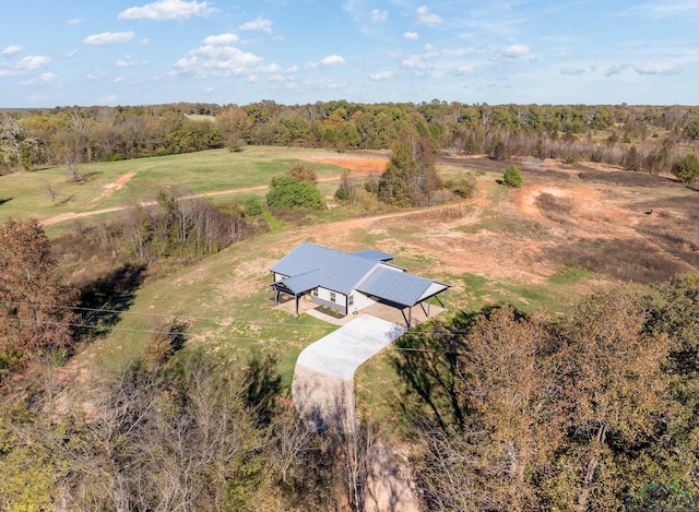 bird's eye view with a rural view