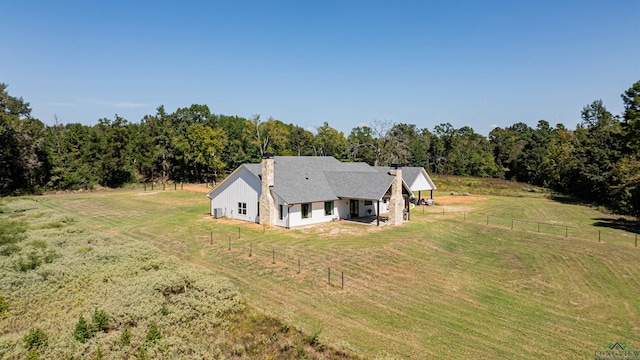 bird's eye view with a rural view