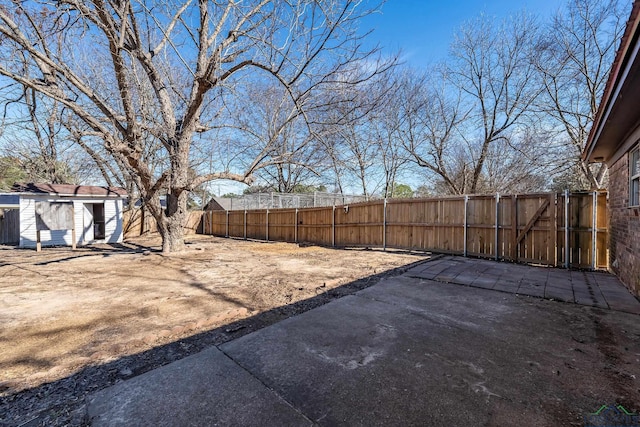 view of yard with a storage unit