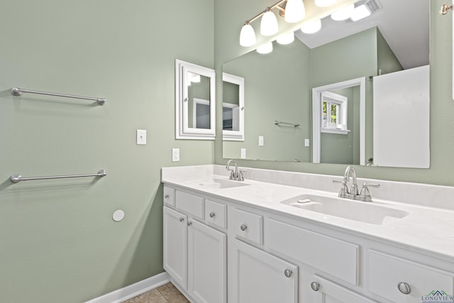 bathroom featuring vanity and tile patterned floors