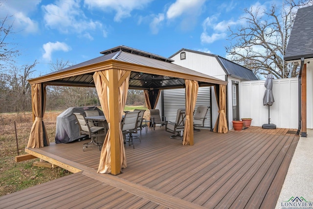 deck with a gazebo