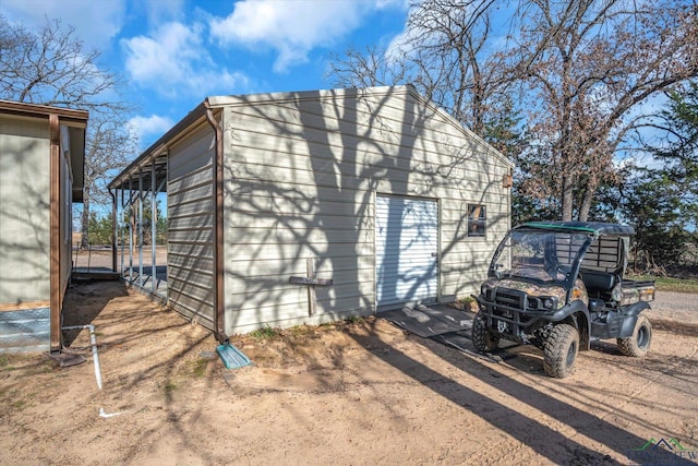 view of outdoor structure featuring a garage