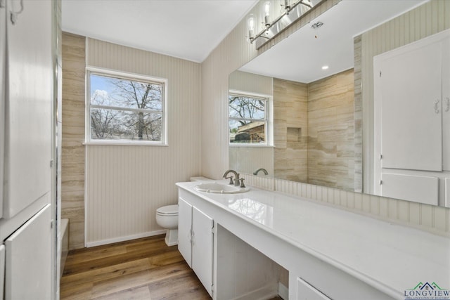 1480 Woodland Dr, Canton, TX 75103 - bathroom with hardwood / wood-style flooring, vanity, and toilet